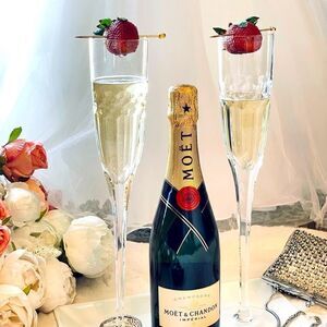 ♥️ TALL Mid Century Champagne flutes, oversized tall wedding glasses PRICE FIRM.